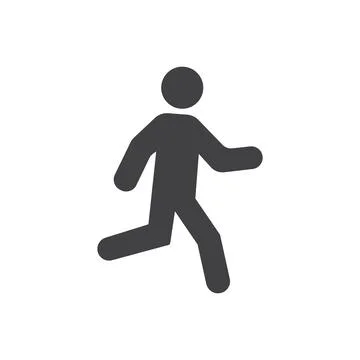 Walking man icon in flat style. People vector illustration on isolated back.. イラスト素材