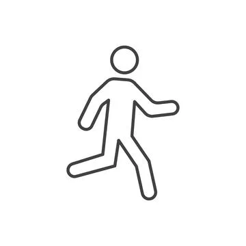 Walking man icon in line stroke flat style. People vector illustration on i.. イラスト素材