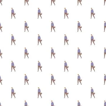 Walking man repeating minimalist seamless pattern design Stock Illustration