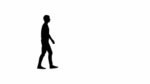 Walking Man Silhouette Stock Footage 132848764
