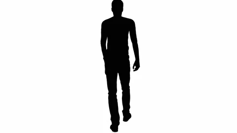 Walking Man Silhouette Stock Footage 132849123
