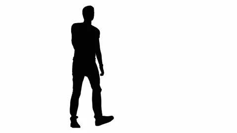 Walking Man Silhouette Stock Footage 132849143
