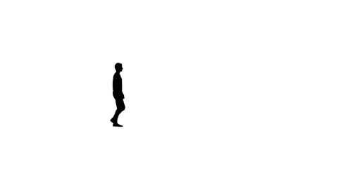 Walking Man Silhouette Stock Footage 174211843