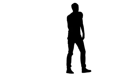 Walking Man Silhouette Stock Footage 174268895