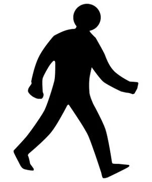 Walking man silhouette Stock Illustration