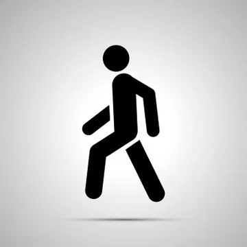 Walking man simple black icon Stock Illustration