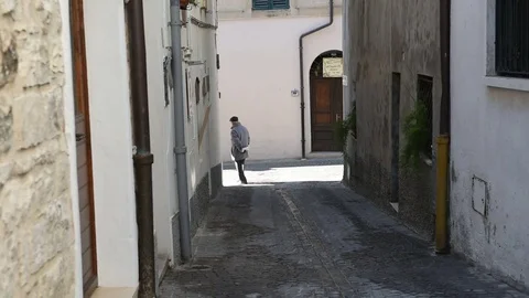 Walking man sirolo Stock Footage 78166862