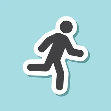 Walking man sticker icon in flat style. People vector illustration on isola.. イラスト素材