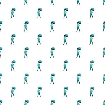 Walking man with umbrella seamless pattern Stock Illustration