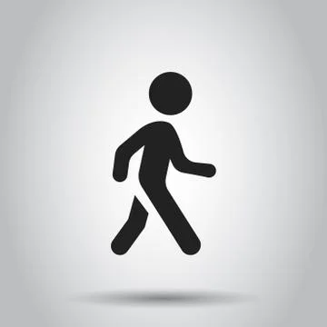 Walking man vector icon. People walk sign illustration. Business concept simp Ilustración de archivo