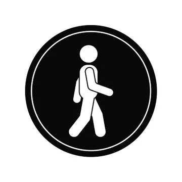 Walking man vector icon. People walk sign illustration. Business concept simp Stock Illustration