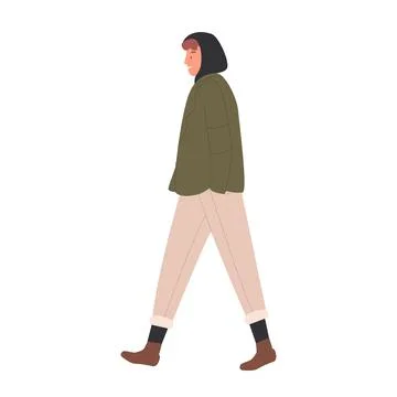 Walking man in winter clothes Stock Illustration