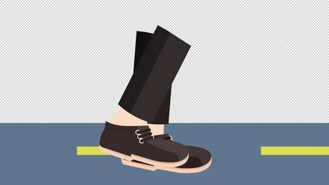 Walking Man's Legs Animation Style 库存影片 344367460