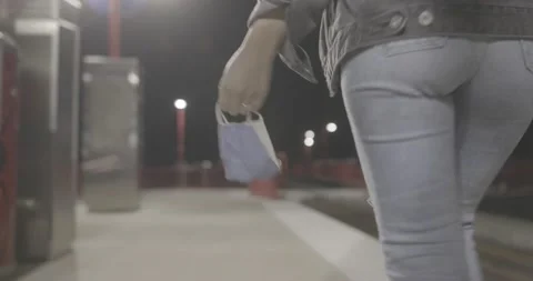 Walking with mask at side Stockbeeldmateriaal 141004026