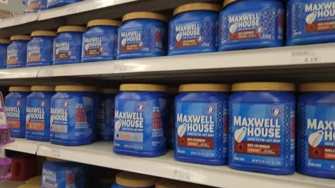 Walking Maxwell House Coffee Walmart Grocery Retailer Vidéo 247423084