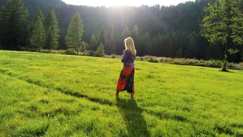 Walking meditation Stock Footage 125589933