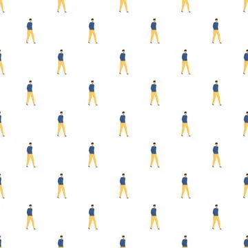 Walking men pattern showing repetition individualism and movement Stock Illustration