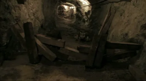 Walking in the mine 2 Stock Footage