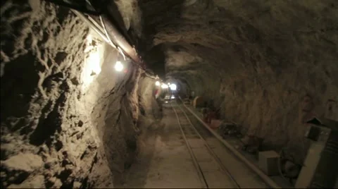 Walking into mine Stock Footage
