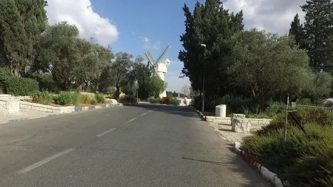 Walking up to the Montefiore Windmill Stock Footage 78984851