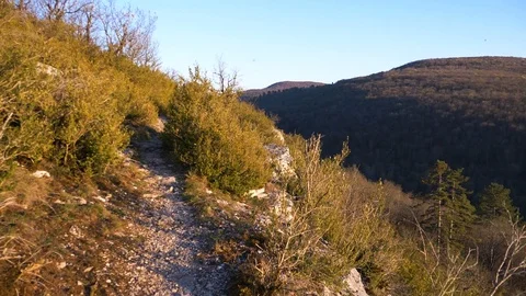 Walking in Mountain Stock Footage 109135384
