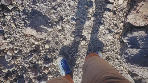 Walking up the mountain Stock Footage 113698310