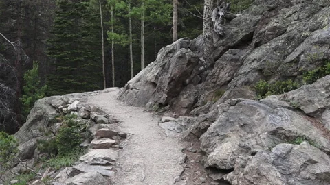 Walking On A Mountain Hiking Trail Video stock 152792345
