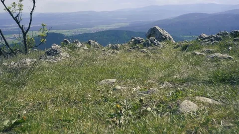 Walking on mountain to Landscape Stock Footage 112778217