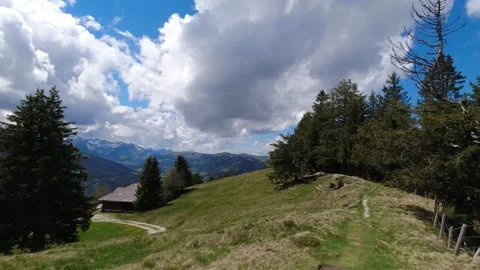 Walking on mountain path in Swiss mountains, pov Stock Footage 275886346