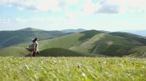 Walking into the mountains. Stock Footage 62481213