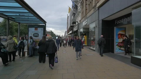 Walking by M&S department store on Stock Video Pond5