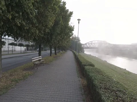 Walking near by the river Stock Footage 83622356
