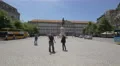 Walking near the statue of King Dom Pedro IV in Porto 4k or 4k+ Resolution