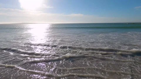Walking Next To Small Beach Break Sunset Stock Footage 182031626