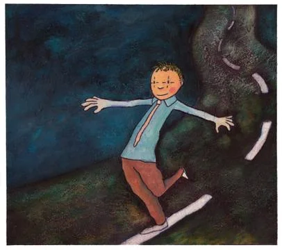 Walking in the night Stock Illustration