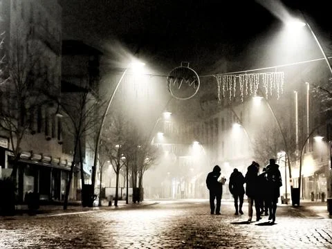 Walking by night Foto stock
