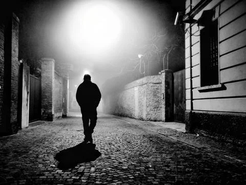 Walking by night Foto stock