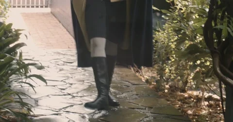 Walking officer boots only Video stock 149904255