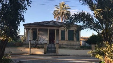 Walking to an Old House in Nicosia Stock Footage 100198822