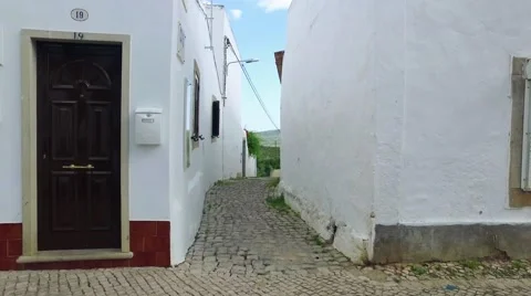 Walking on Old Narrow Street Stock Footage 63964625