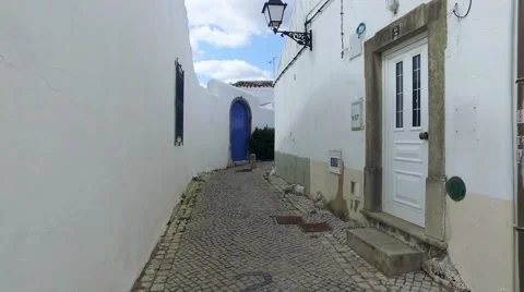 Walking on Old Narrow Street Stock Footage 63964801