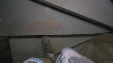 Walking up an old spiral staircase (lost places) 動画素材 79602872