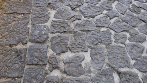 Walking on Old Stone Floor Stock Footage 303123754