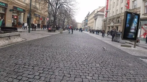 Walking Old Town Prague Point of View 1 Stock Footage 126260842