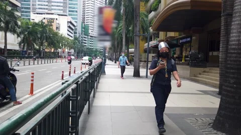 Walking in Ortigas Metro Manila Stock Footage 152302435