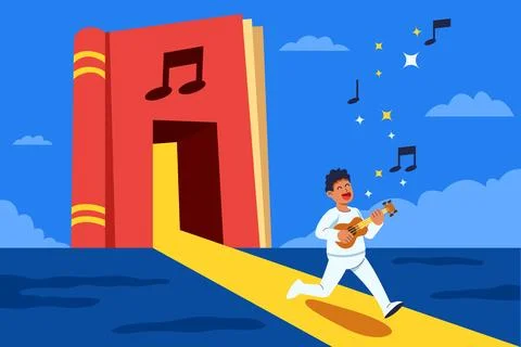 Walking Out From Knowledge Book Stock Illustration