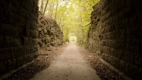 Walking out of a tunnel 스톡 동영상 111645116