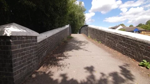 Walking ove a bridge. Stock Footage 300125428