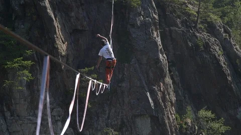 Walking over the abyss Stock Footage 125427990