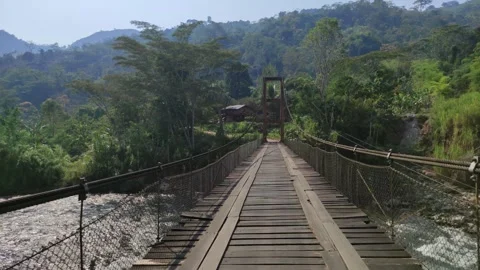 Walking over a bridge in Peru 動画素材 282218047